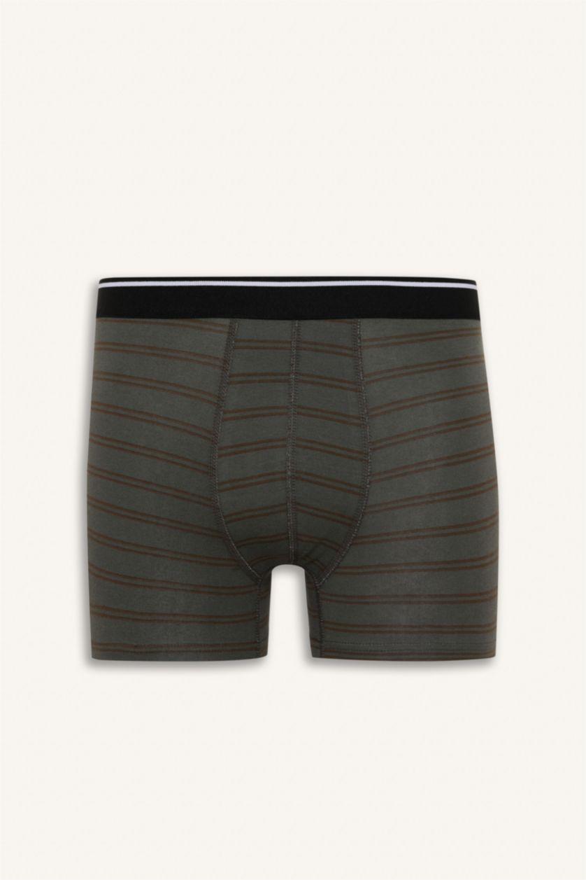 Man Dark Blue Regular Fit Striped 3 Piece Boxers