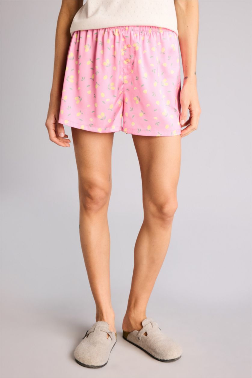 WOMAN Pink Regular Fit Satin Bottom