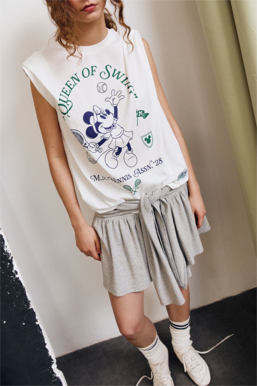 Kadın Gri Melanj A Kesim Normal Bel Mini Etek