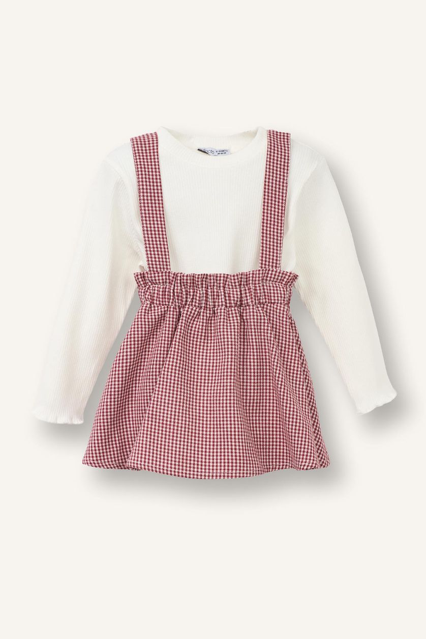 طفلة صغيرة خمري سيت بيبي بناتي موسلين - قطعتين