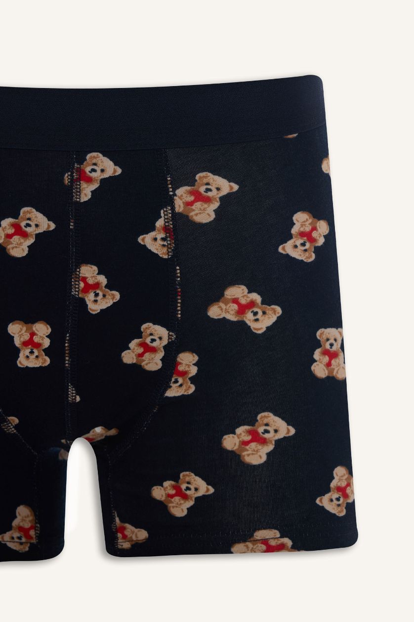 رجال كحلي بوكسر قصة عادية بطبعة قلب - 3 قطع