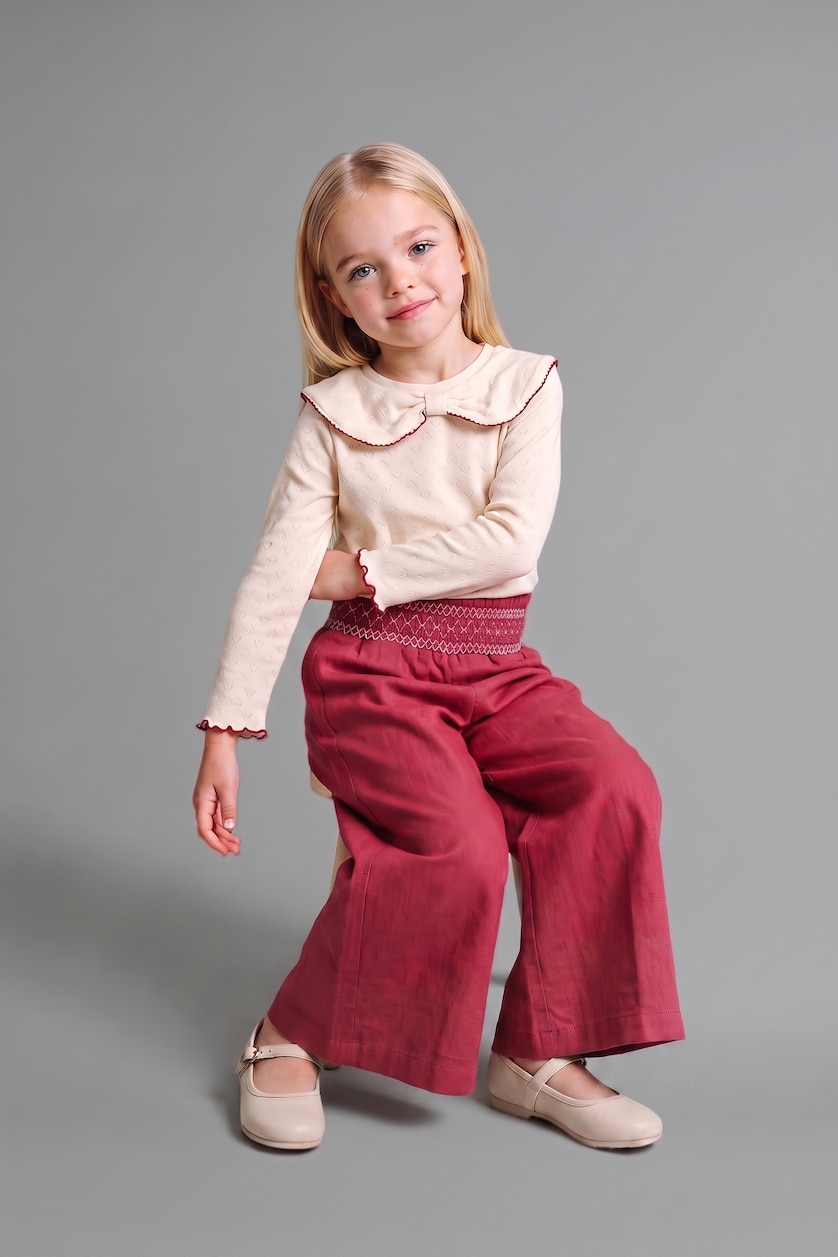 BABY GIRL Ecru Baby Girl Linen Look 2 Piece Set