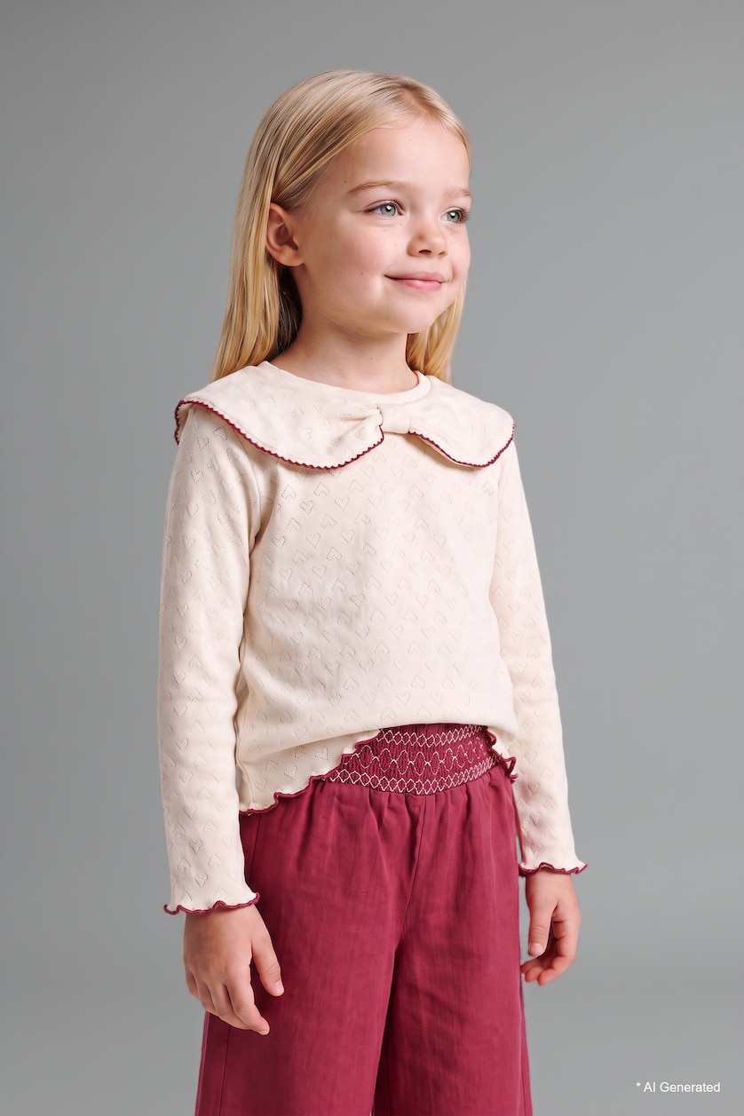 BABY GIRL Ecru Baby Girl Linen Look 2 Piece Set