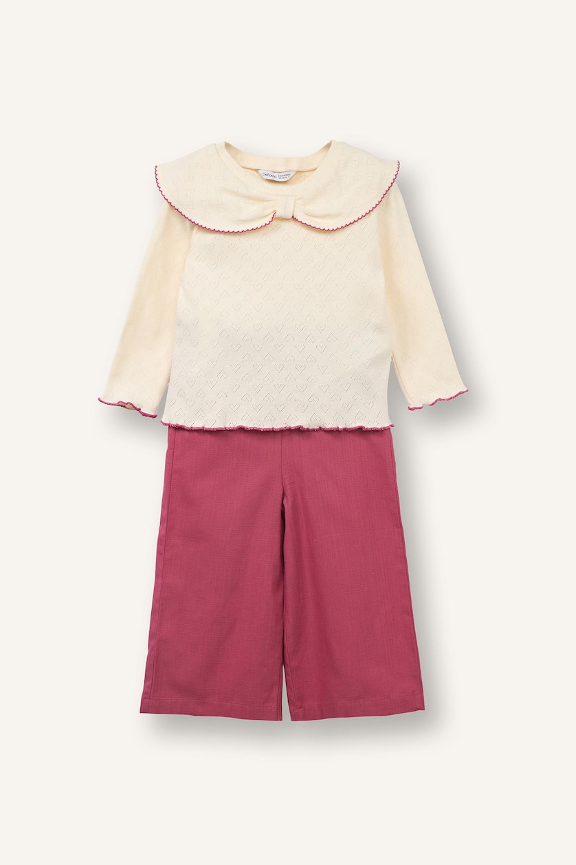 BABY GIRL Ecru Baby Girl Linen Look 2 Piece Set