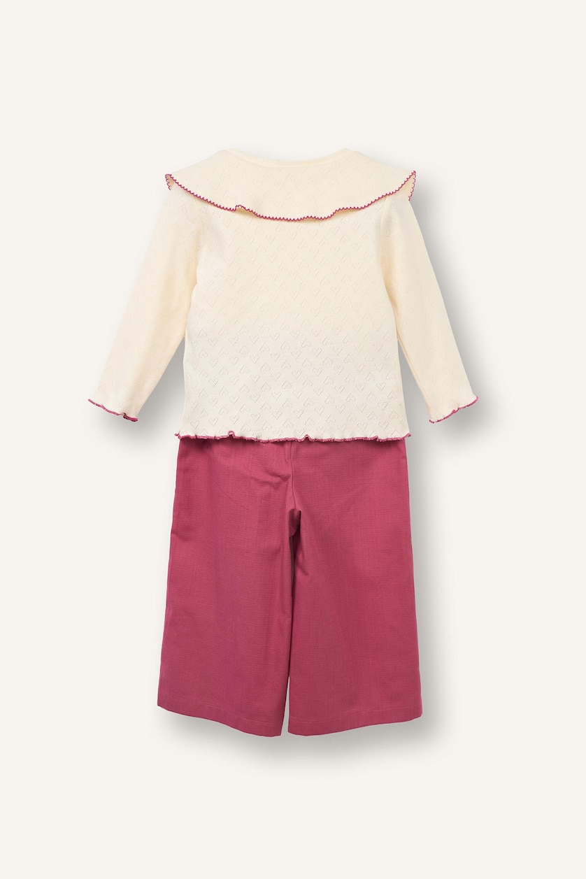 BABY GIRL Ecru Baby Girl Linen Look 2 Piece Set
