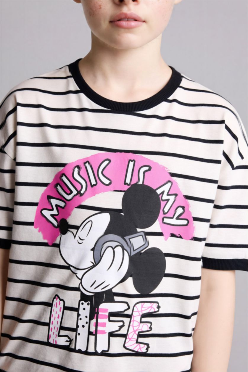 Kız Çocuk - Genç Kız Ekru Dısney Mıckey & Mınnıe Tişört Kız Çocuk