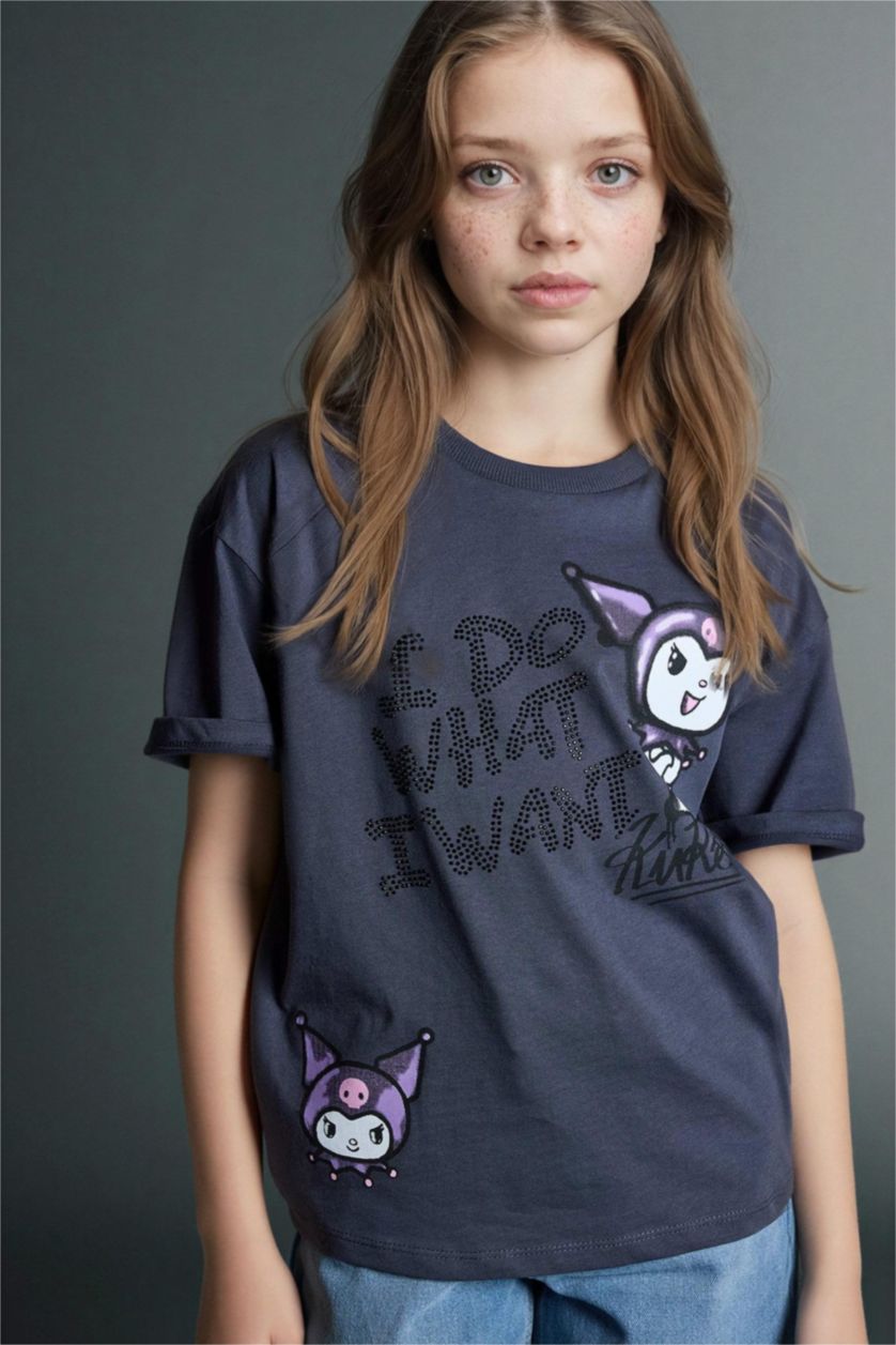 Girls & Teens Anthracite Oversize Fit Short Sleeve T-Shirt