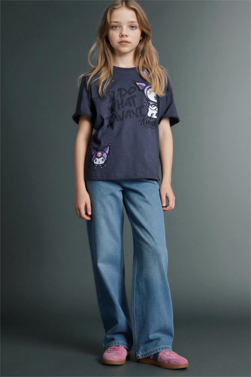 Girls & Teens Anthracite Oversize Fit Short Sleeve T-Shirt