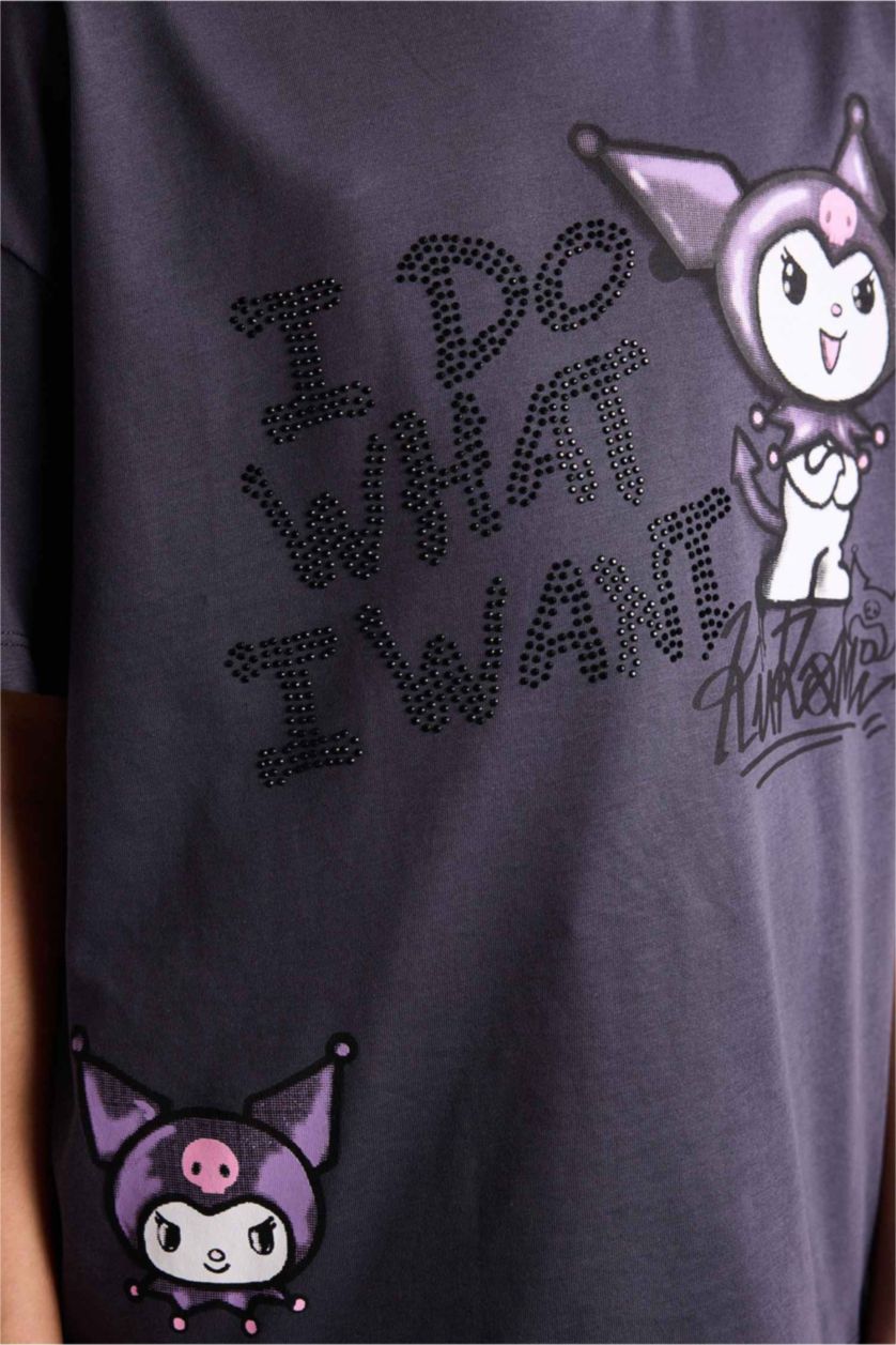 Girls & Teens Anthracite Oversize Fit Short Sleeve T-Shirt