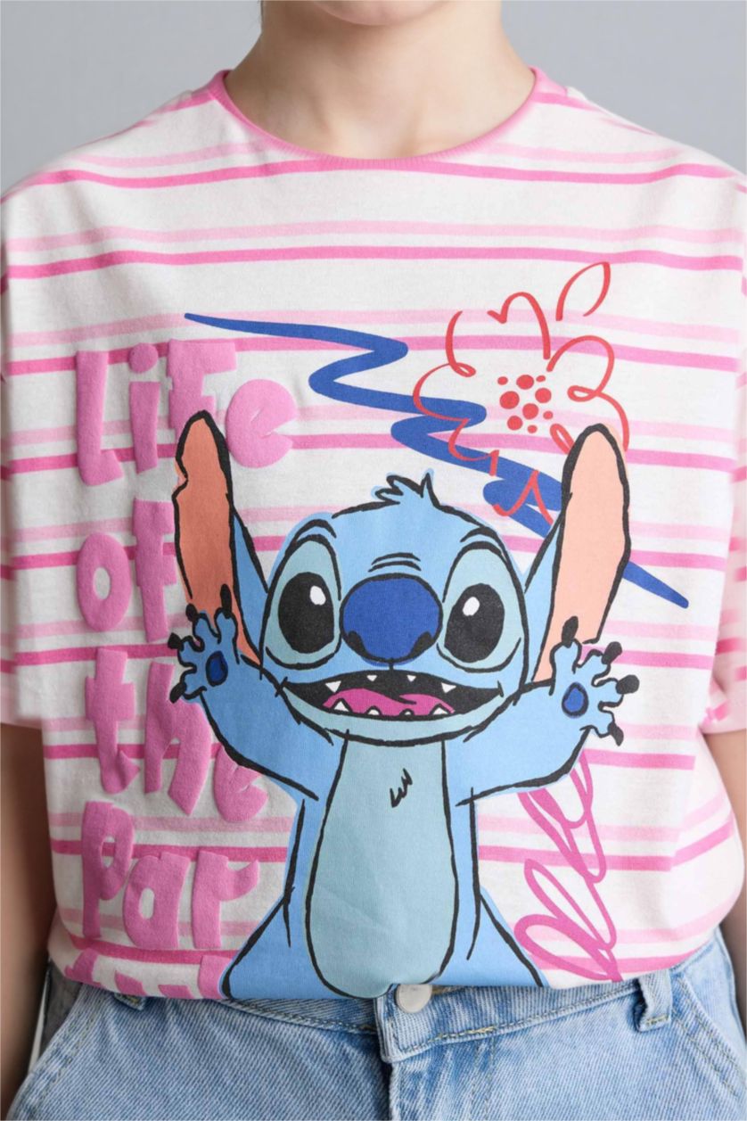 GIRLS & TEENS Ecru Girl Disney Lilo & Stitch Oversize T-Shirt