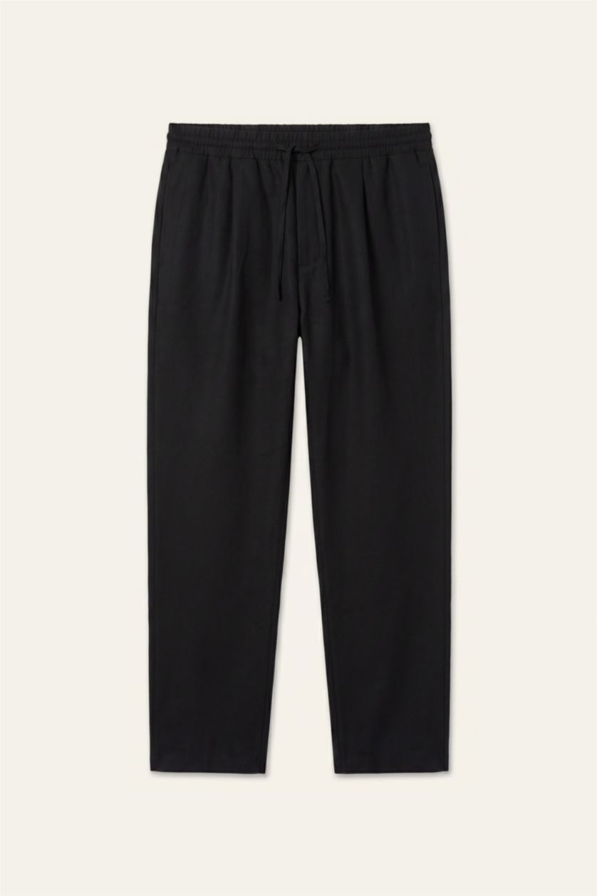 Men Black Straight Fit Trousers