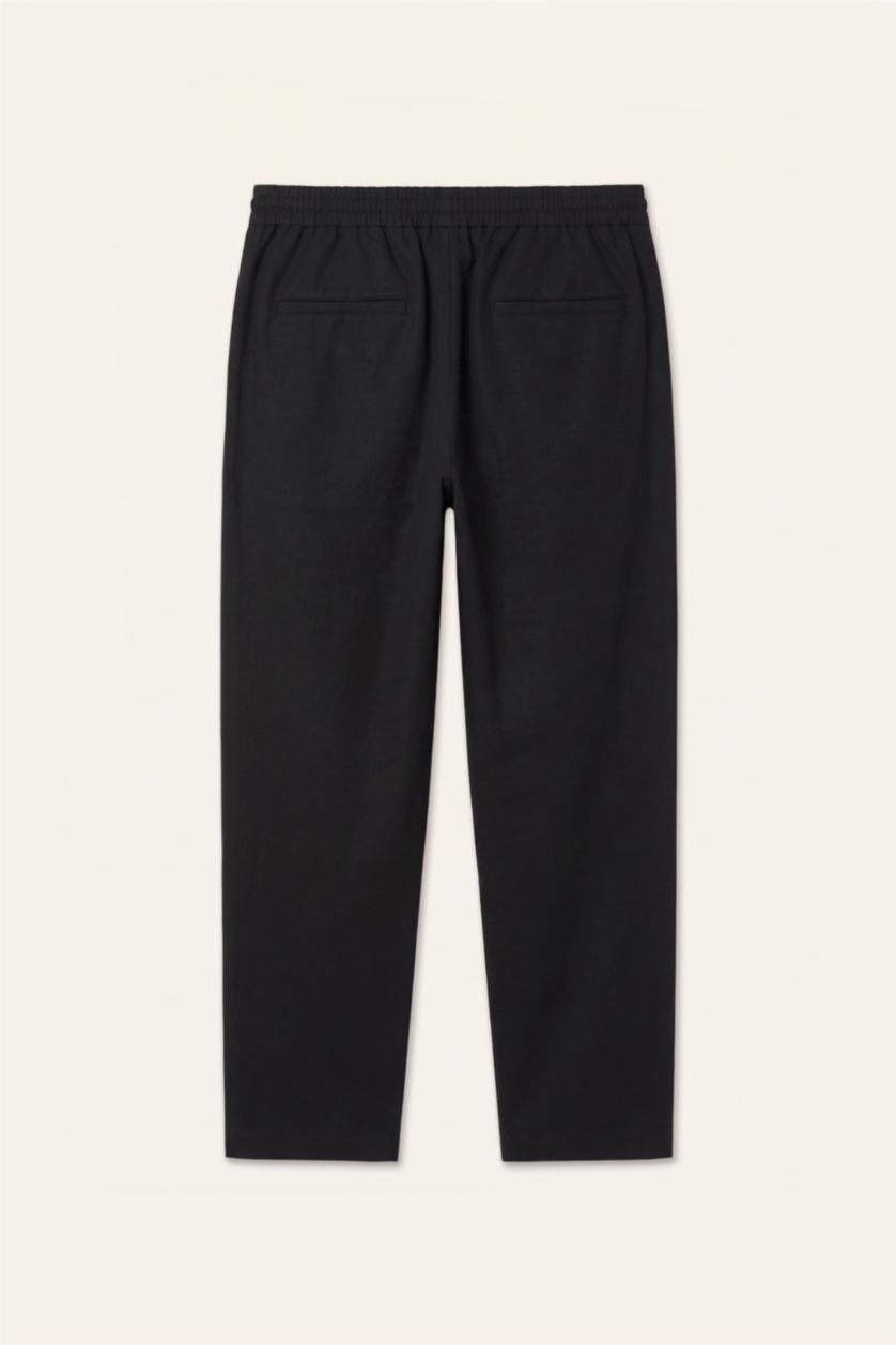 Men Black Straight Fit Trousers