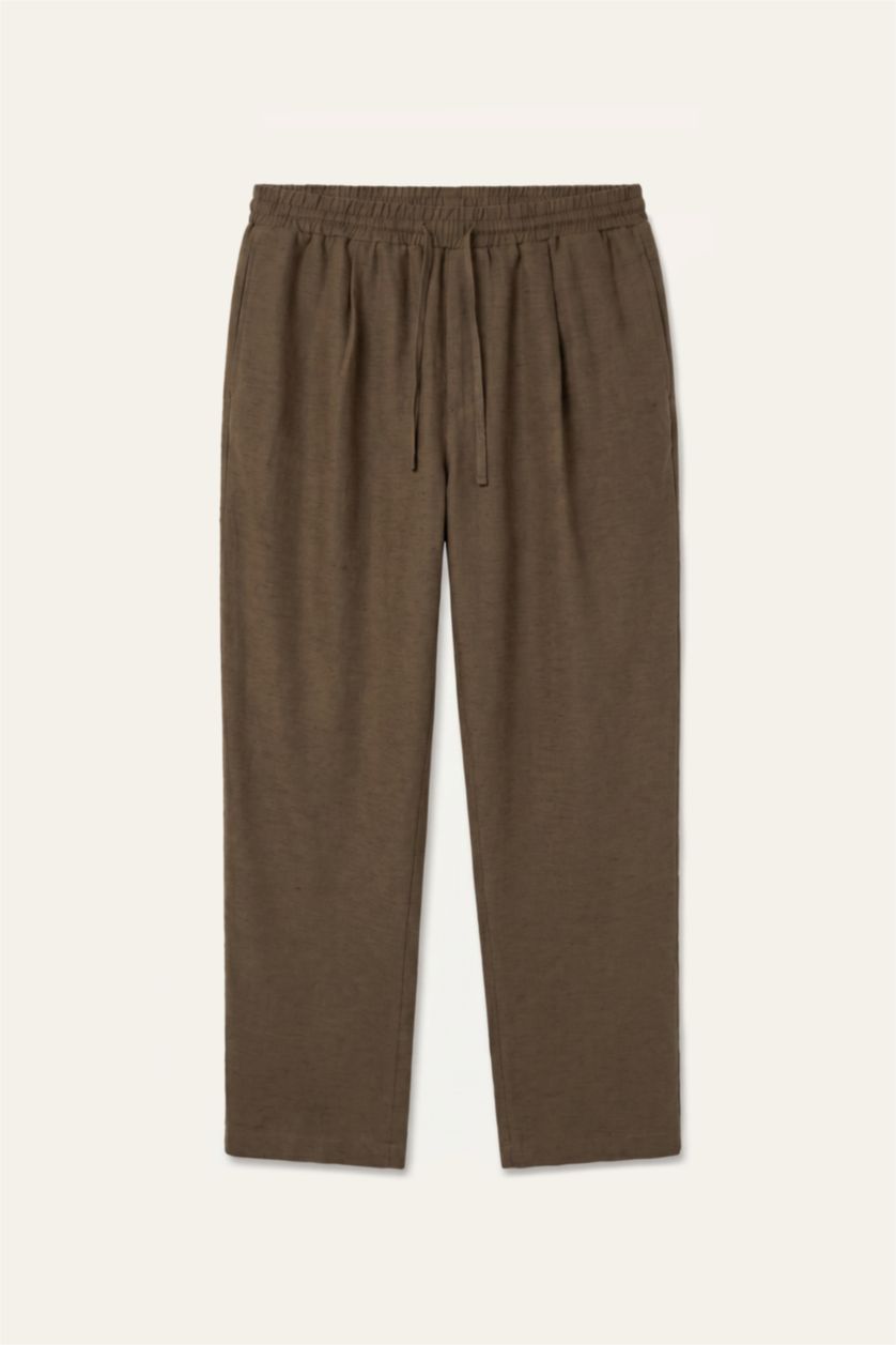 Erkek Meşe Yeşili Straight Fit Pantolon