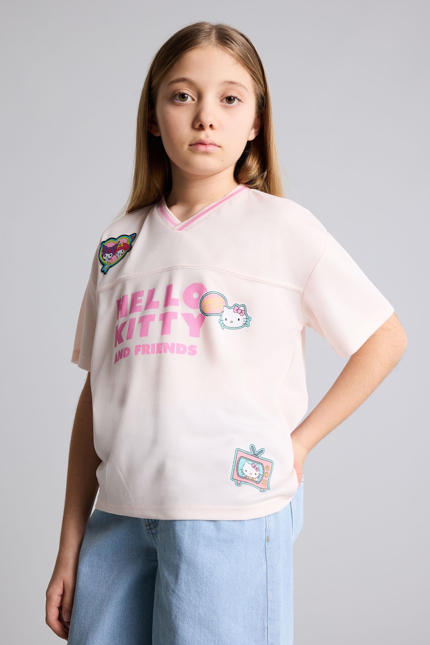 Kız Çocuk - Genç Kız Açık Pembe Hello Kitty Oversıze Tişört Kız Çocuk