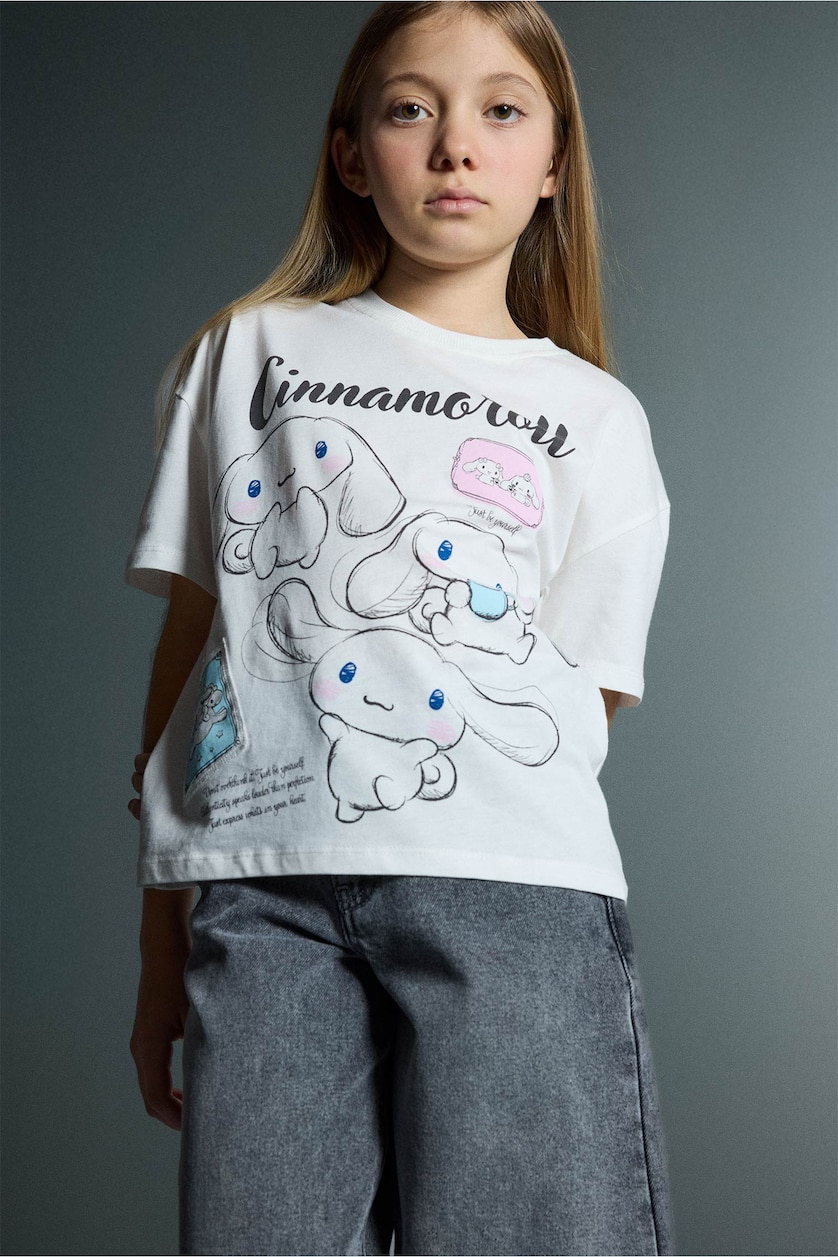 GIRLS & TEENS Ecru Girl Cinnamoroll Relax Fit T-Shirt