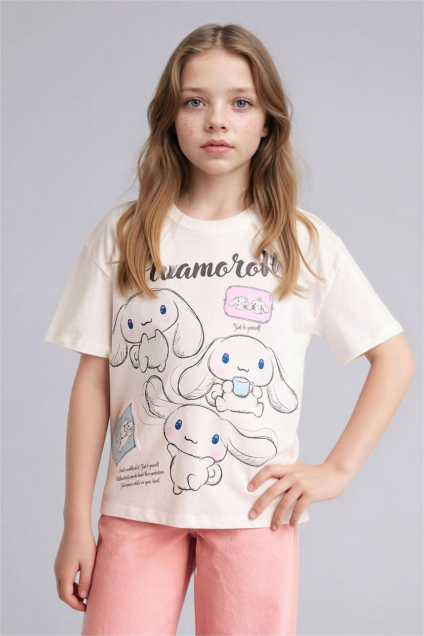 بنات بيج فاتح تيشيرت بناتي قصة مريحة من هيلو كيتي