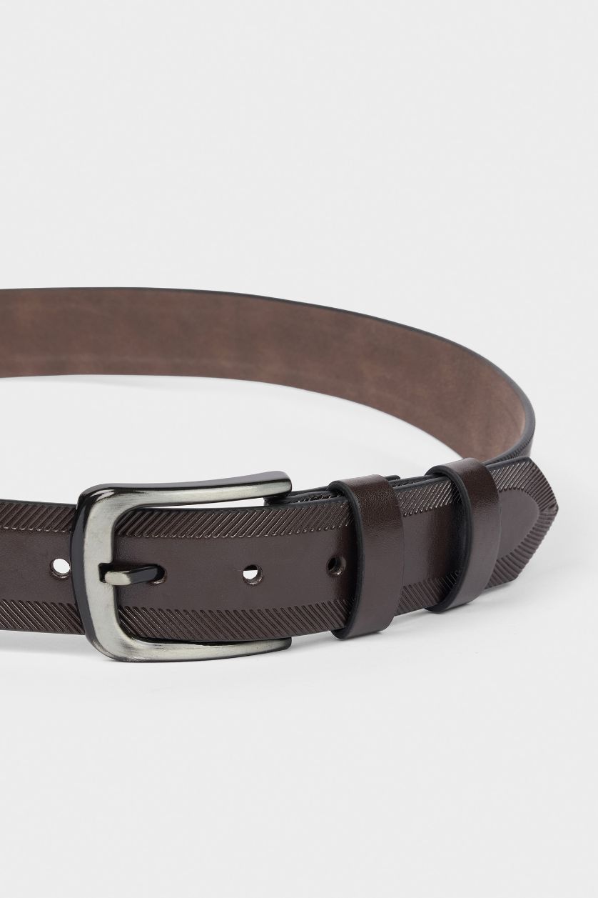 Erkek Kahve Erkek Dikdörtgen Toka Suni Deri Jean Kemeri