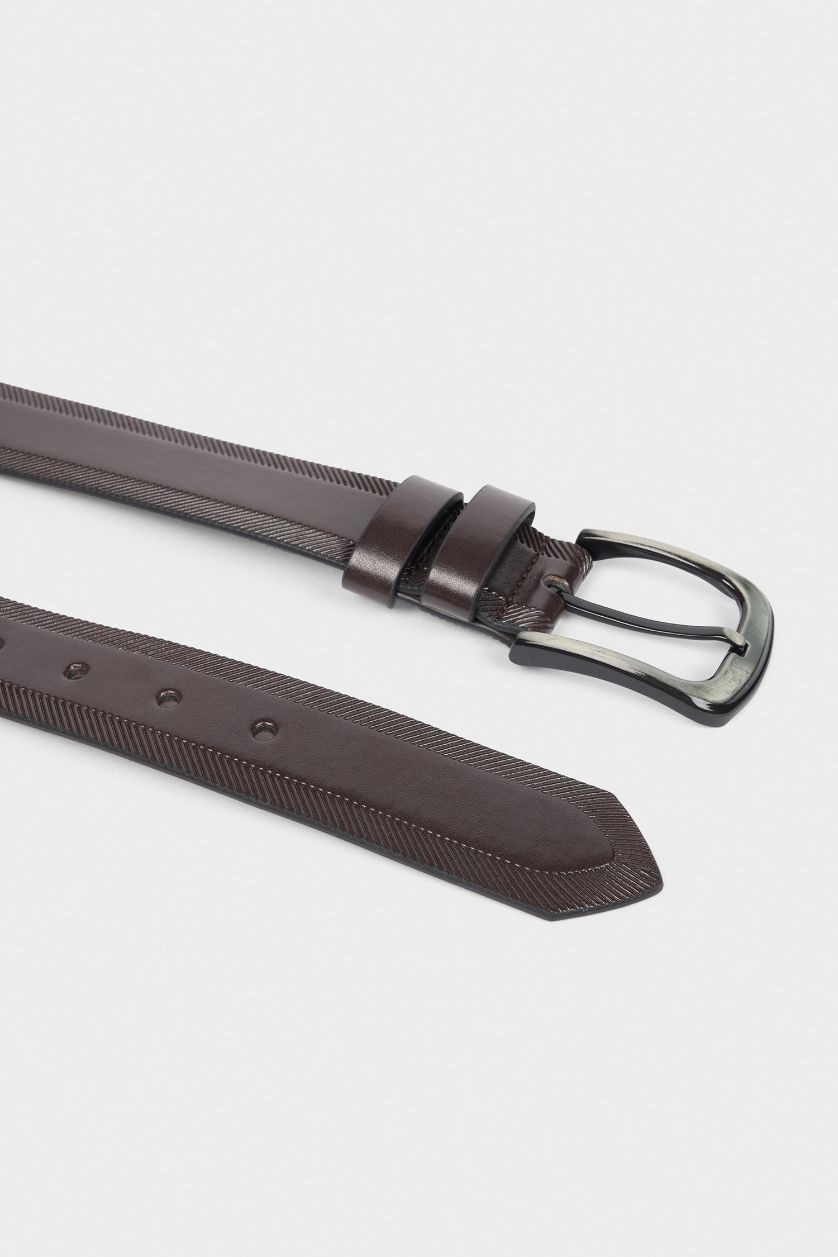 Erkek Kahve Erkek Dikdörtgen Toka Suni Deri Jean Kemeri