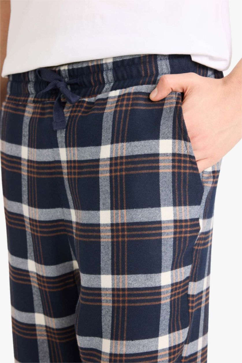 رجالي كحلي بنطلون بيجاما كاروهات قصة عادية