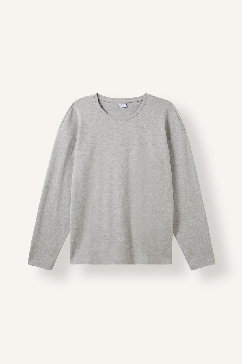 Men Light Grey Boxy Fit Knitted Tops