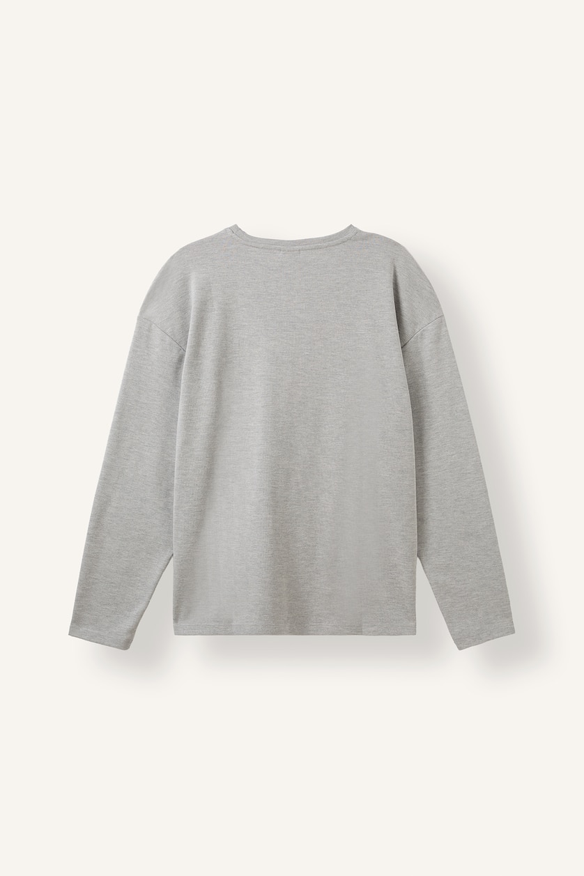 Men Light Grey Boxy Fit Knitted Tops