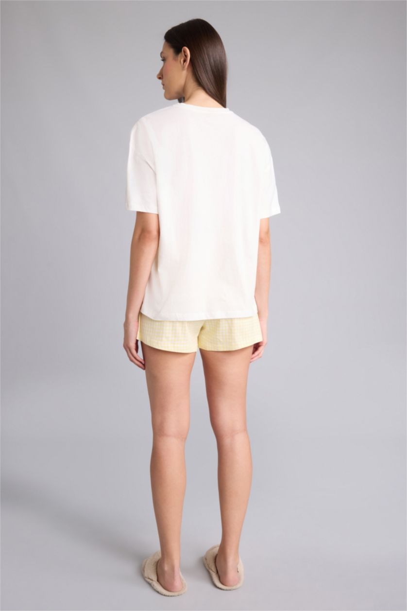 Kadın Sarı Regular Fıt Kısa Kollu 2'li Takım