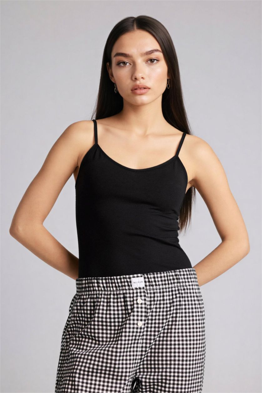 Kadın Siyah Regular Fıt 2'li Atlet