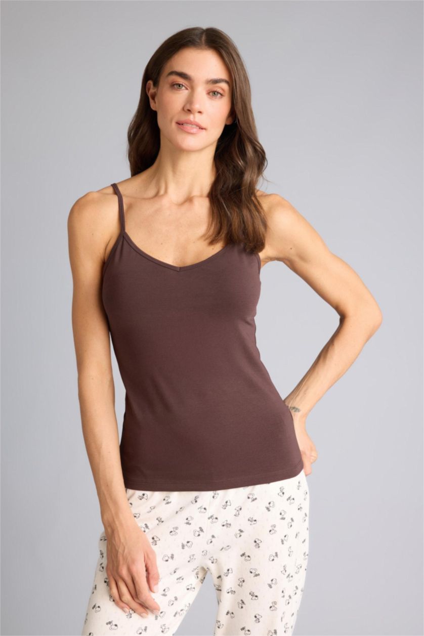 WOMAN Brown Regular Fit 2 piece Tank Top
