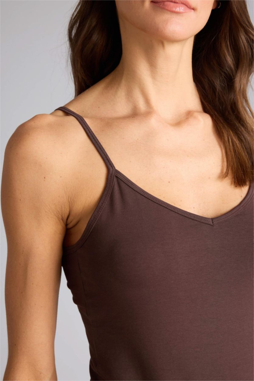 WOMAN Brown Regular Fit 2 piece Tank Top