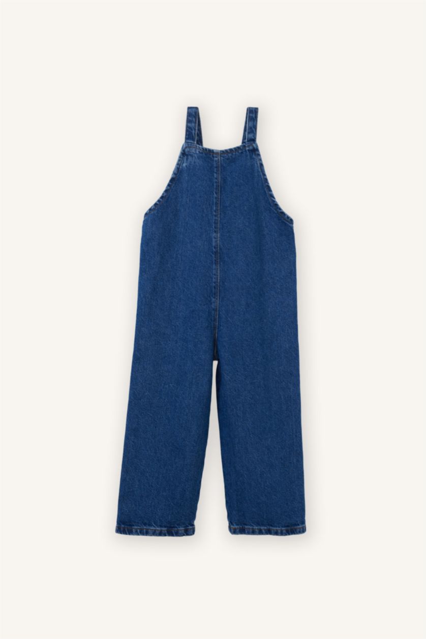 Малыши девочки Темно-голубой Комбинезон из денима для малышей девочек