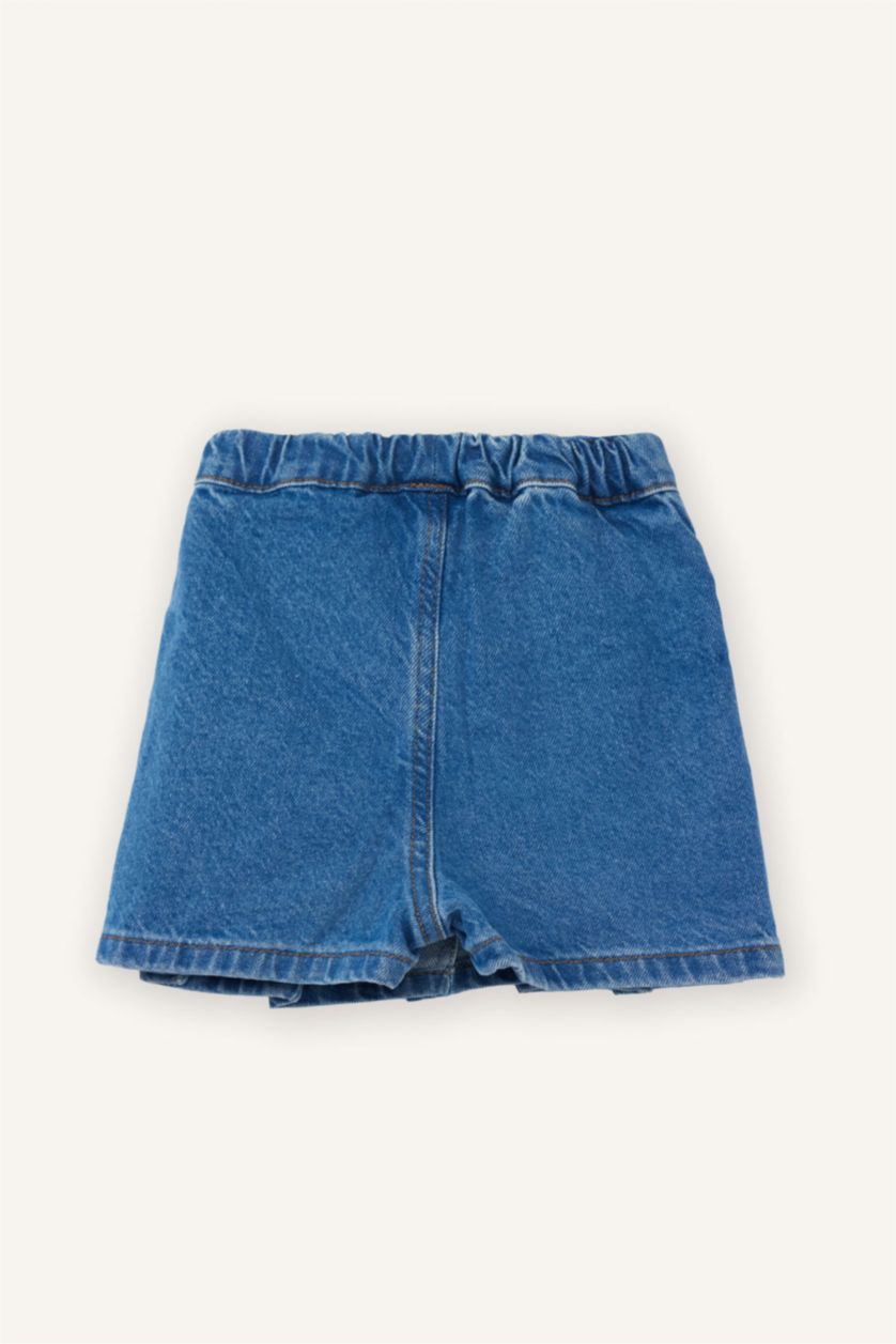 BÉBÉ FILLE Bleu Jupe-short plissée en jean pour bébé fille