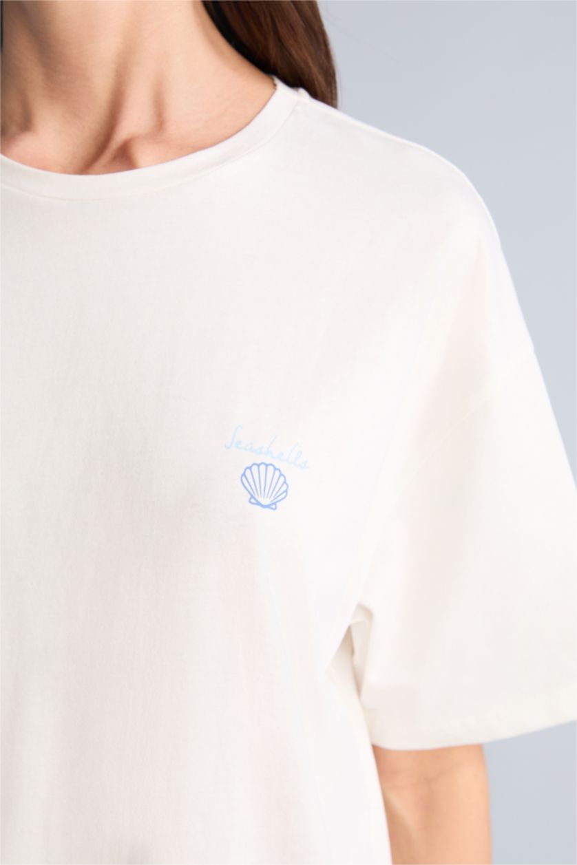 Kadın Açık Mavi Regular Fıt Kısa Kollu Takım