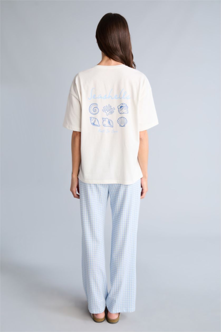 Kadın Açık Mavi Regular Fıt Kısa Kollu Takım