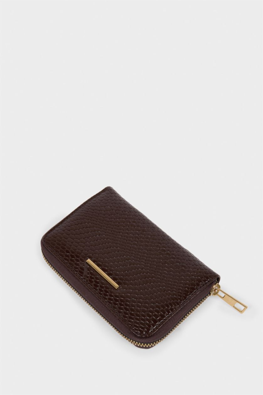 Kadın Kahve Kadın Gofre Dokulu Cüzdan