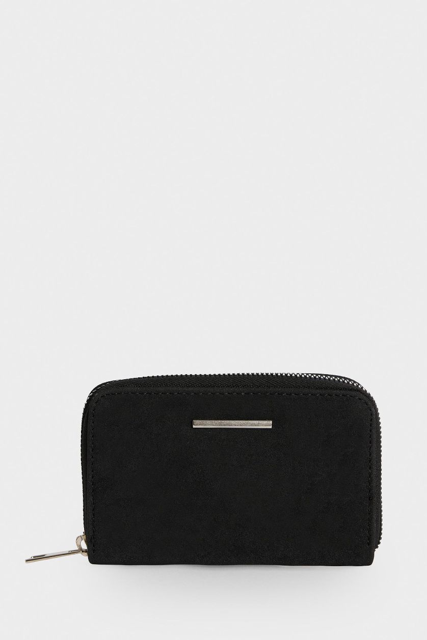 Kadın Siyah Kadın Süet Cüzdan