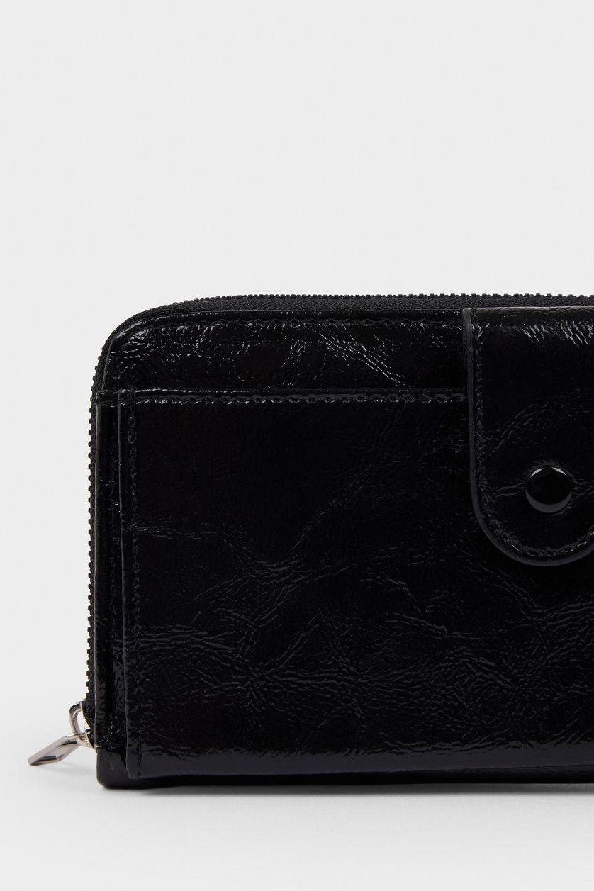 Women Black Woman Faux Leather Wallets