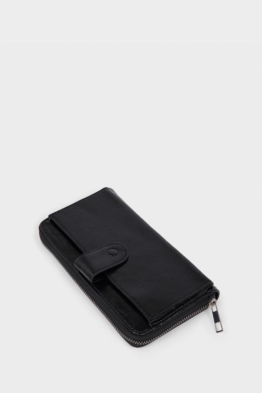 Women Black Woman Faux Leather Wallets