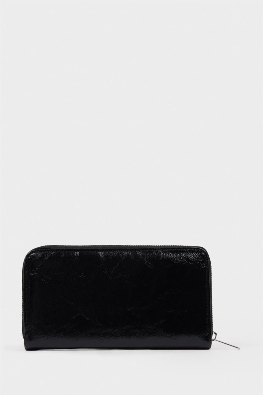 Women Black Woman Faux Leather Wallets