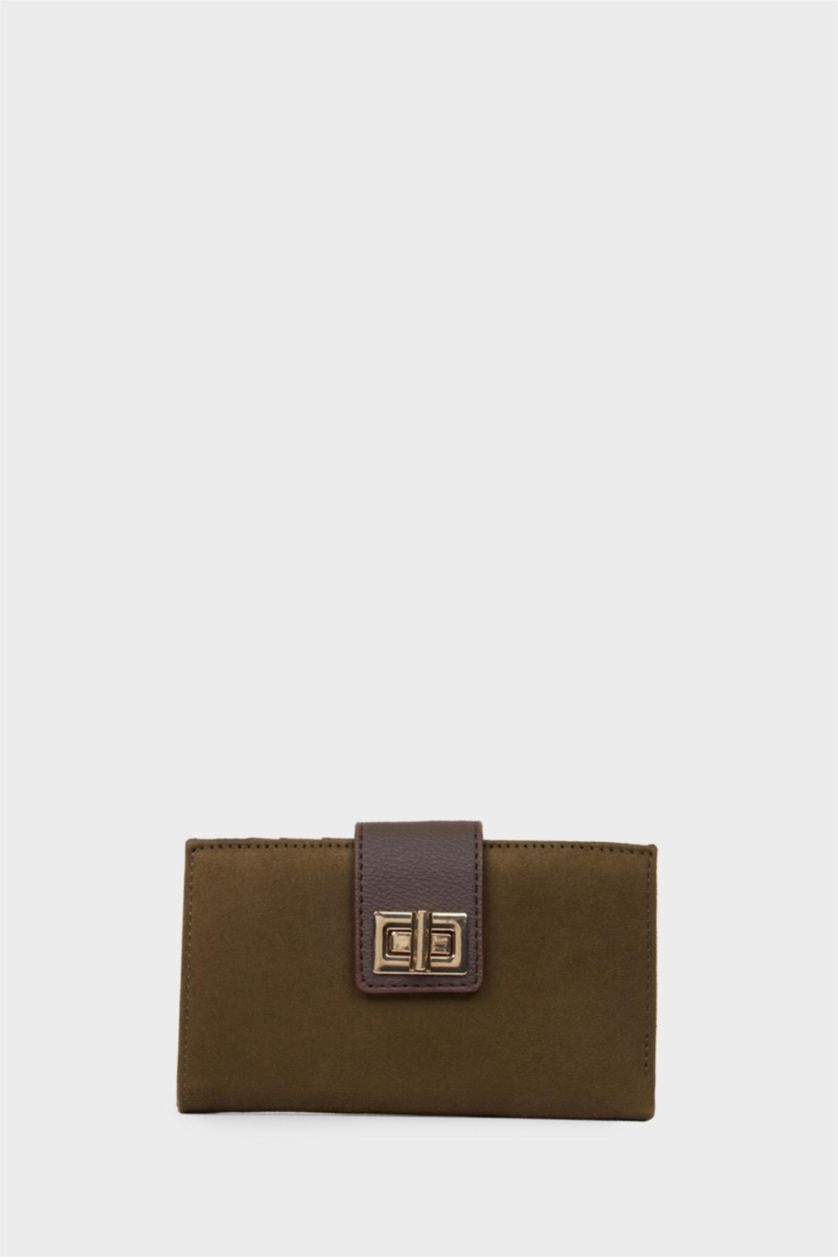 Women Khaki Woman Faux Leather Wallets