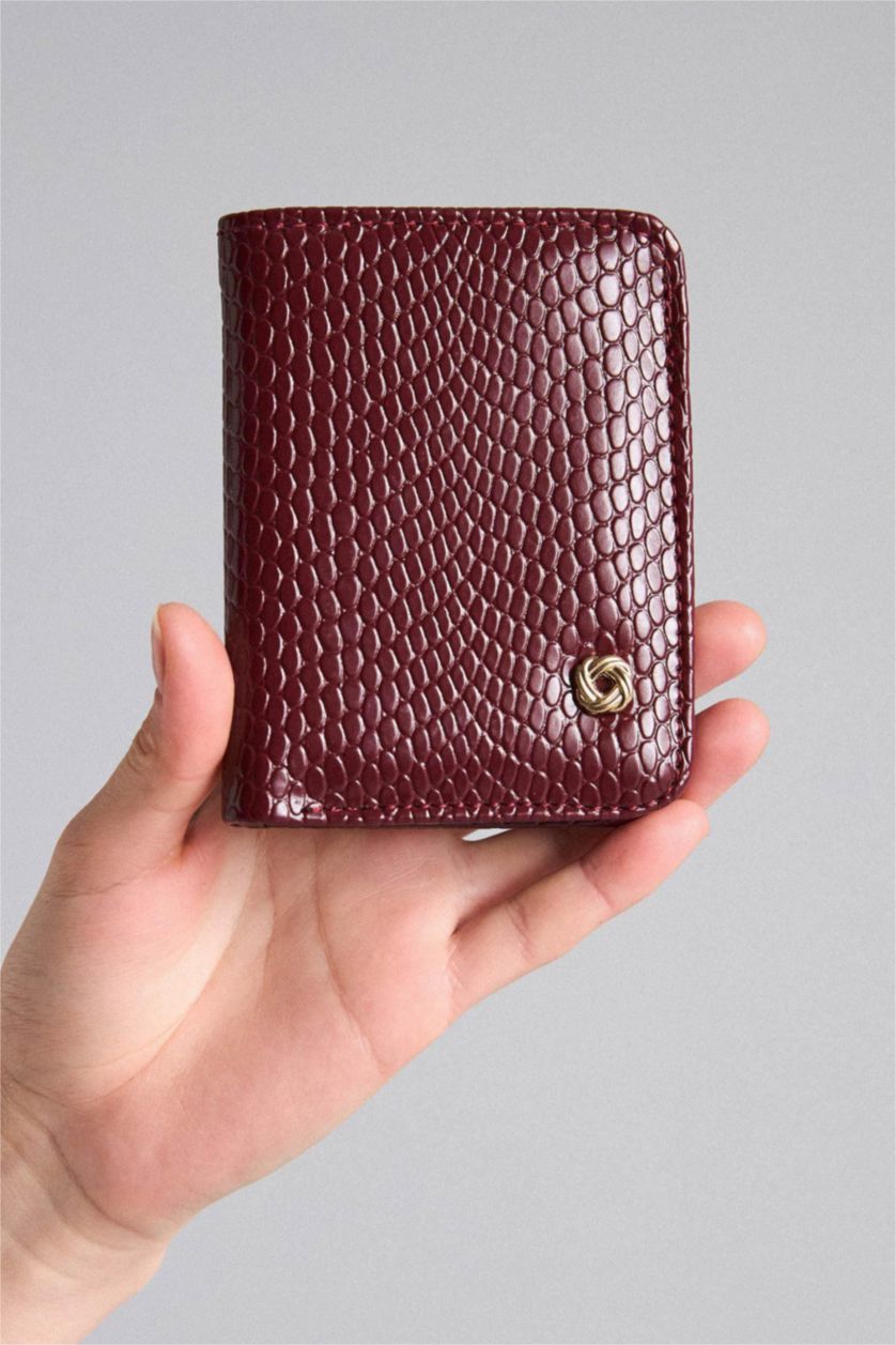 WOMAN Bordeaux Woman Faux Leather Business Card Wallet