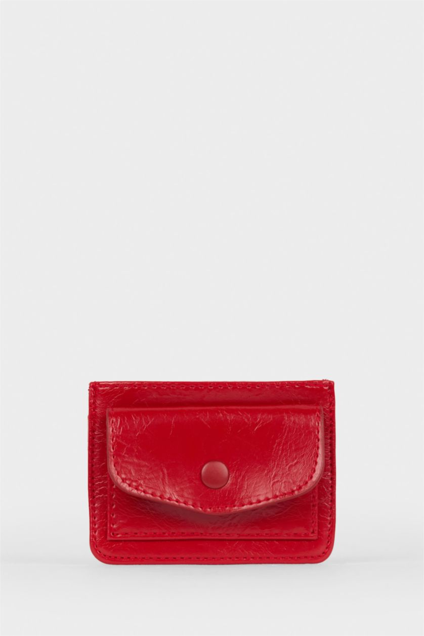 Kadın Kırmızı Kadın Suni Deri Kartlık