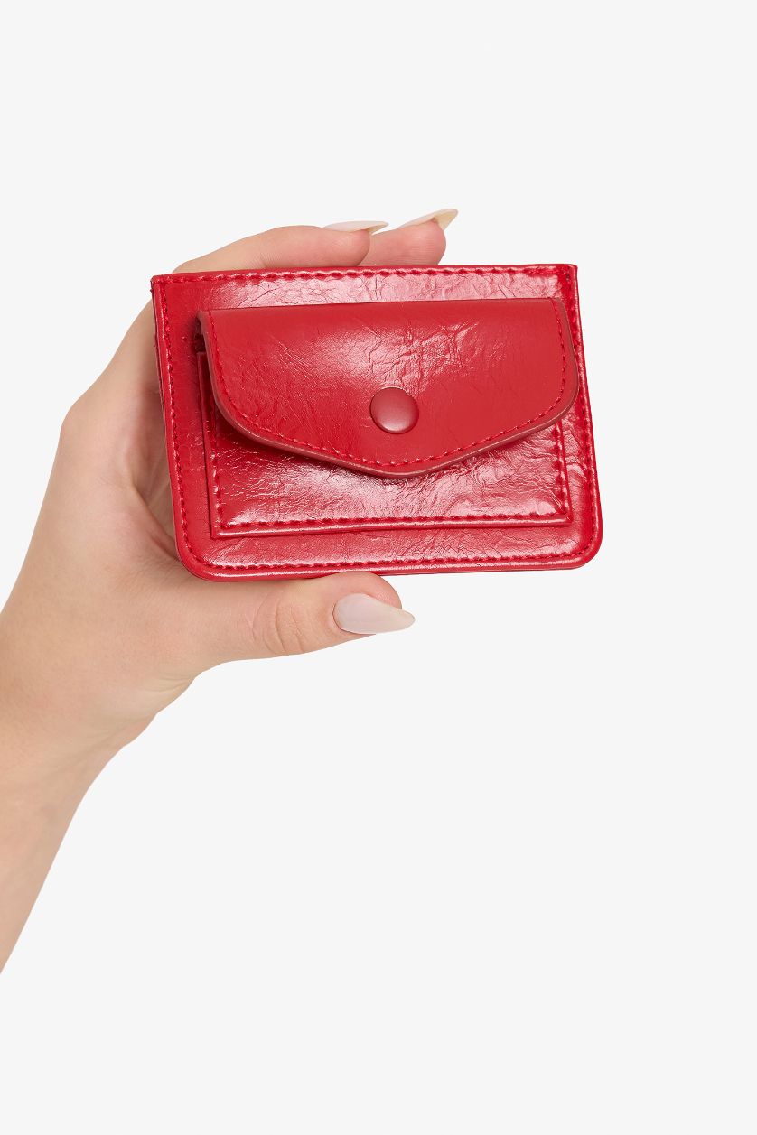Kadın Kırmızı Kadın Suni Deri Kartlık