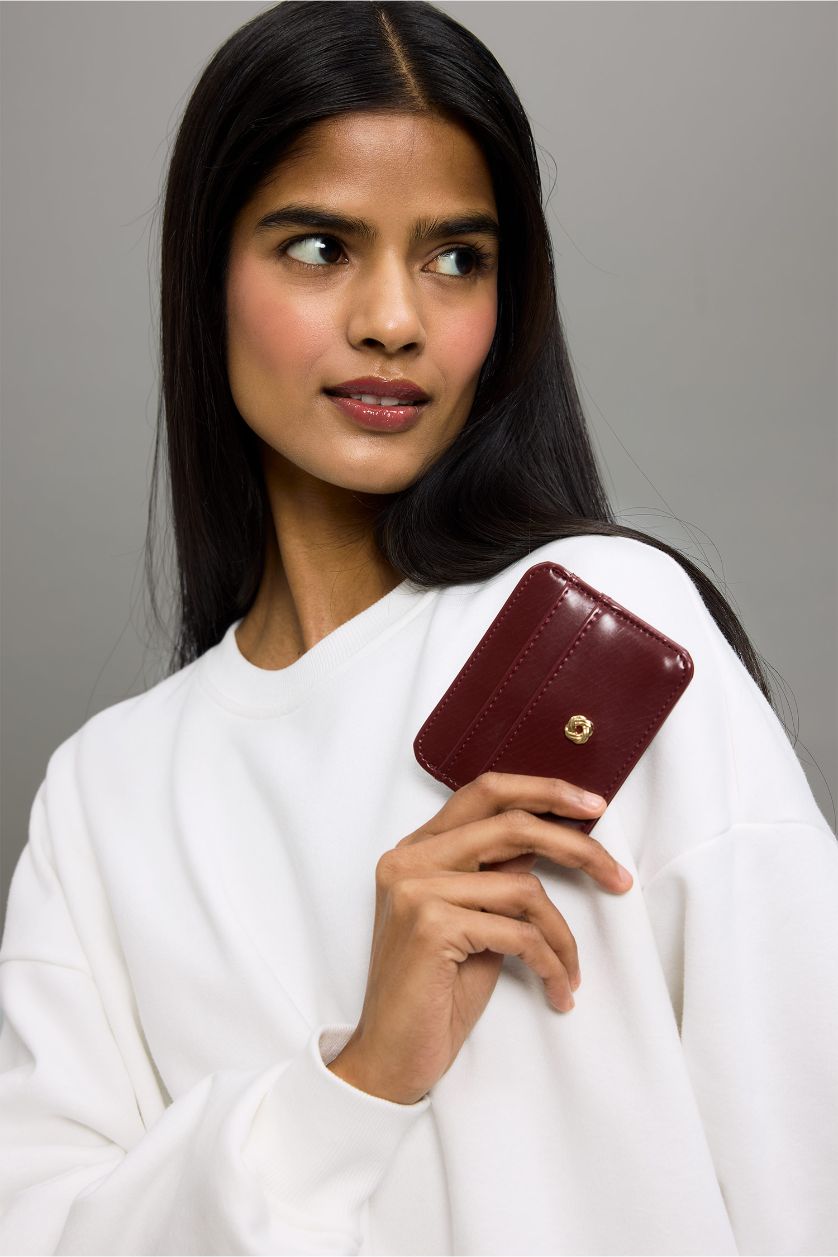 Kadın Bordo Kadın Suni Deri Kartlık