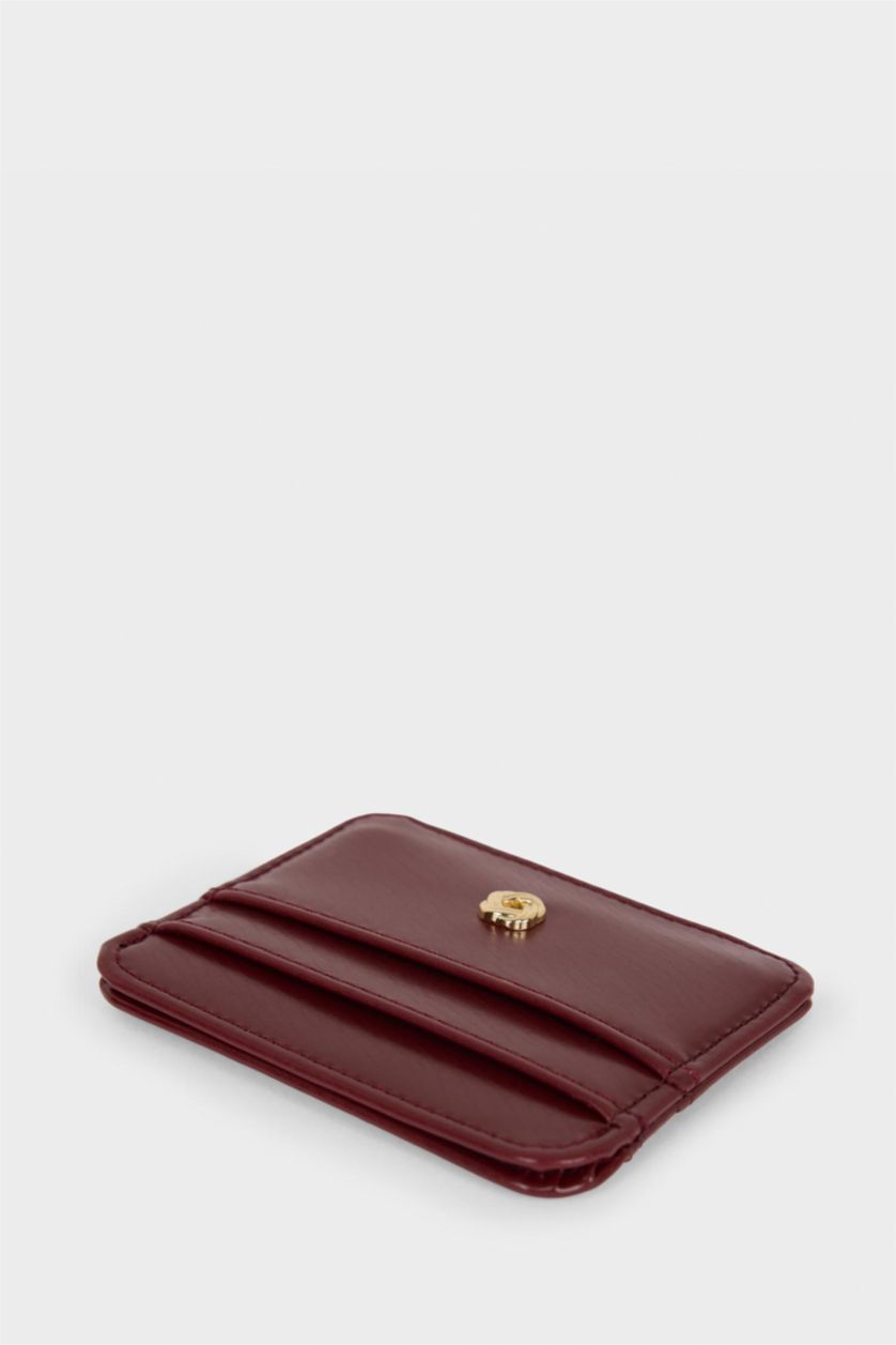 Kadın Bordo Kadın Suni Deri Kartlık