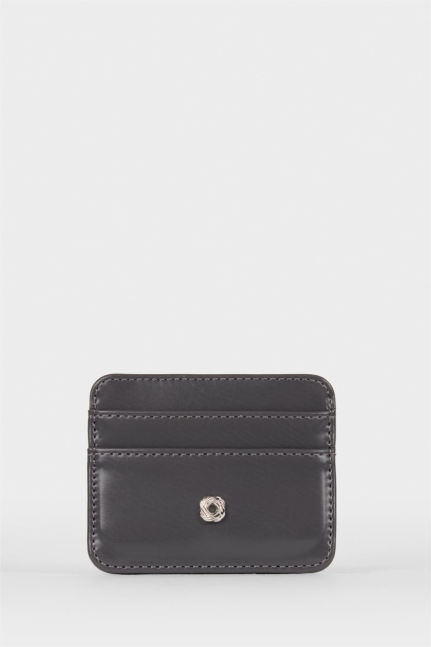 Kadın Açık Gri Kadın Suni Deri Kartlık