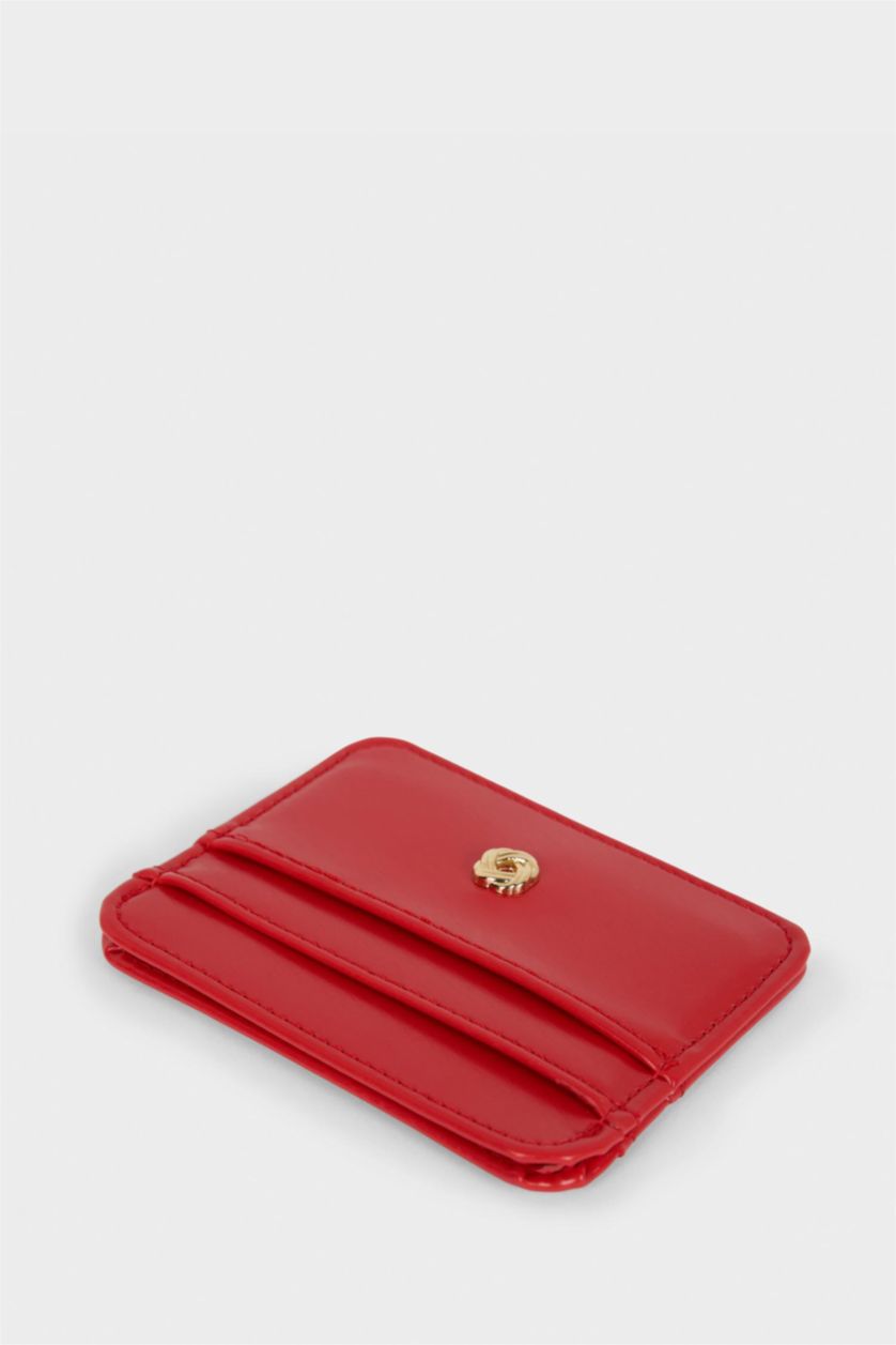 Women Red Woman Business Card Wallet