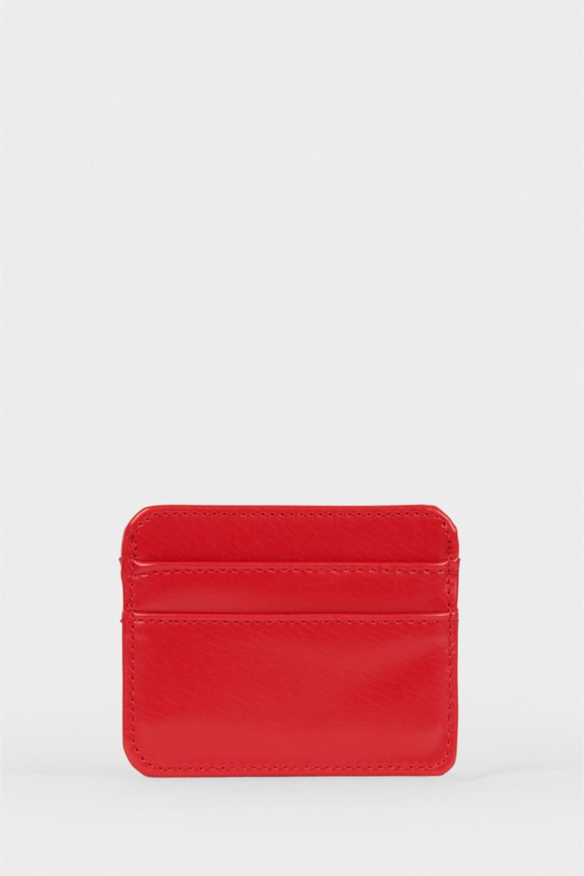 Women Red Woman Business Card Wallet