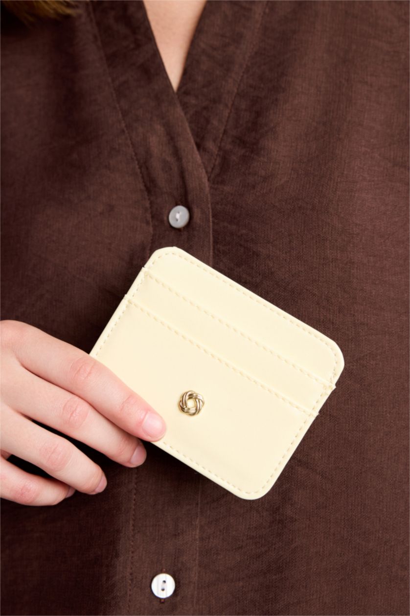 Women Yellow Woman Business Card Wallet