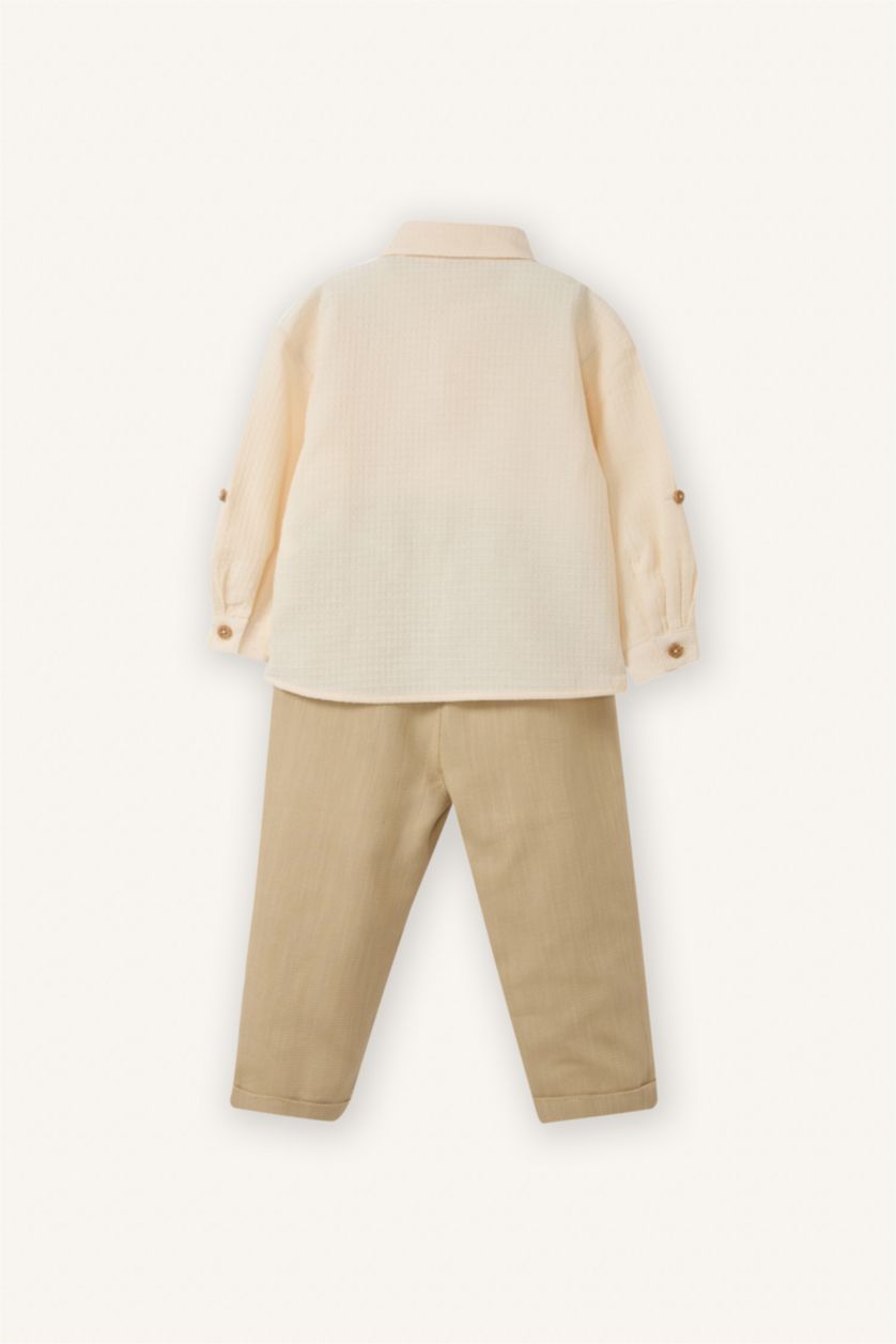 Erkek Bebek Taş Waffle 2'li Takım Erkek Bebek