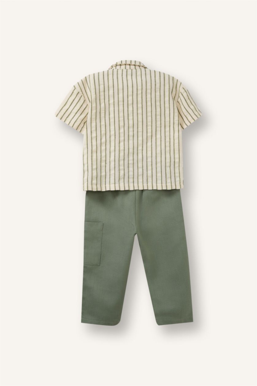BABY BOY Ecru Baby Boy Cotton 2 Piece Set for Baby Boys